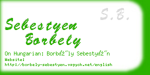 sebestyen borbely business card